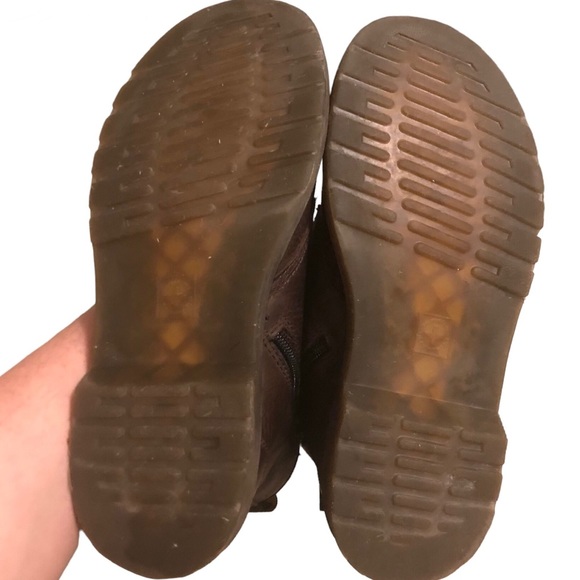 Dr Martens Brown Leather 8-eye combat boots Zipper DMs Docs Sz 5 - Picture 11 of 15